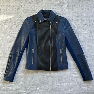 Vince Lamb Leather Biker Jacket